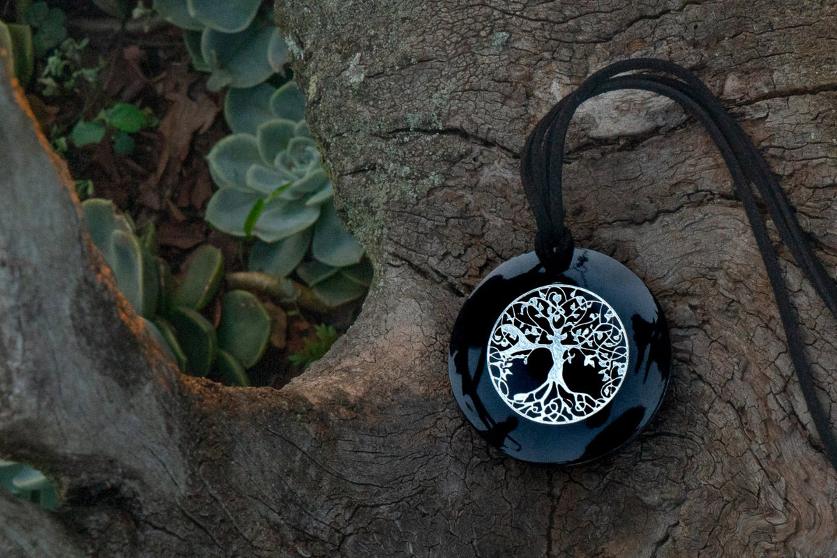 Siver and Shungite Orgonite Pendant for EMF protection