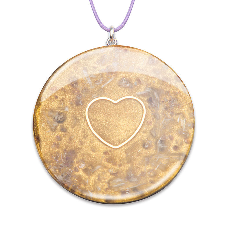 Selenit Goldenes Herz