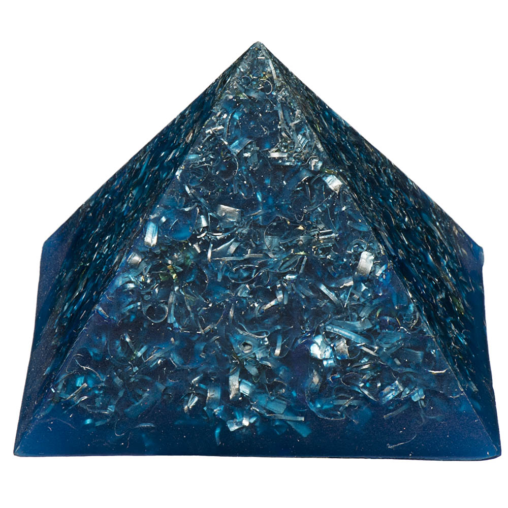 Blue orgonite pyramid M