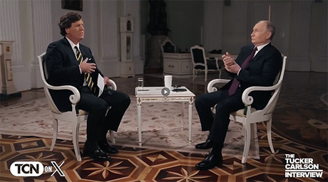 Tucker Carlson and Vladimir Putin in conversation