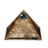 orgonite pyramid with gold lap
