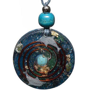Large turquoise orgonite pendant